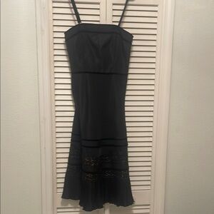 LOFT Black Spaghetti Strap Slip Midi Dress NWT